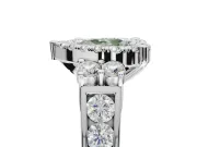 Heart-Shaped Halo Engagement Ring Setting for a Fancy Green Lab-Grown Diamond | Graduated Channel Band | White Gold