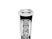Cushion Cut Half Bezel Solitaire Engagement Ring Setting | Graduated Channel Band | Platinum