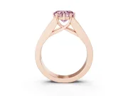 Heart-Shaped Channel-Set Engagement Ring Setting for a Fancy Pink Lab-Grown Diamond | Rose Gold