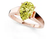 Pear-Shaped Solitaire Engagement Ring Setting for a Fancy Yellow Lab-Grown Diamond | Rose Gold