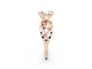 Pear-Shaped Open Loop Engagement Ring Setting | Scattered Accents | Rose Gold