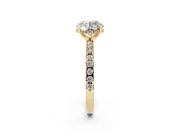 2 Carat Round Lab-Grown Diamond Hidden Halo Engagement Ring | Pavé Band | Yellow Gold