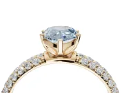 Pear-Shaped Domed Pavé Engagement Ring Setting for a Fancy Blue Lab-Grown Diamond | Yellow Gold