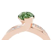 Marquise Graduated Bypass Engagement Ring Setting for a Fancy Green Lab-Grown Diamond | Rose Gold