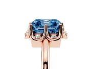 Asscher Cut Petal Halo Engagement Ring Setting for a Fancy Blue Lab-Grown Diamond | Rose Gold