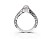 Marquise Vintage Engagement Ring Setting for a Fancy Pink Lab-Grown Diamond | Sterling Silver - Design NV-24644