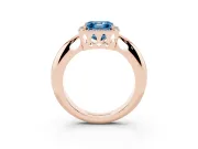 Asscher Cut Halo Engagement Ring Setting for a Fancy Blue Lab-Grown Diamond | Plain Band | Rose Gold