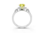 Cushion Cut Leaf Cluster Engagement Ring Setting for a Fancy Yellow Lab-Grown Diamond | Platinum