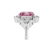 Asscher Cut Cluster Engagement Ring Setting for a Fancy Pink Lab-Grown Diamond | Platinum