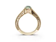 Marquise Vintage Engagement Ring Setting for a Fancy Green Lab-Grown Diamond | Yellow Gold - Design NV-24644
