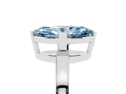 Fancy Blue Marquise Cut Diamond Solitaire Ring Set in White gold with Prong Head and Smooth Polished Band