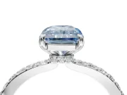 Radiant Cut Pavé Engagement Ring Setting for a Fancy Blue Lab-Grown Diamond | Sterling Silver - Design NV-24928