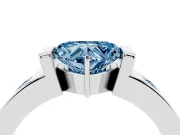 Heart-Shaped Tension Style Engagement Ring Setting for a Fancy Blue Lab-Grown Diamond | Platinum