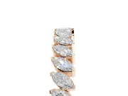 Marquise Lab-Grown Diamond Slanted Half Eternity Wedding Band | Tip Cups | Rose Gold