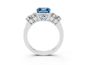 Asscher Cut 5 Stone Engagement Ring Setting for a Fancy Blue Lab-Grown Diamond | Platinum