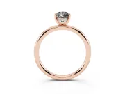 Pear-Shaped Hidden Halo Engagement Ring Setting for a Black Center | Thin Plain Band | Rose Gold