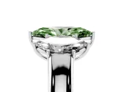 Marquise 3 Stone Engagement Ring Setting for a Fancy Green Lab-Grown Diamond | Platinum