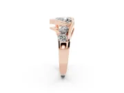 Heart-Shaped Bezel Bypass Engagement Ring Setting | Round Side Stones | Rose Gold