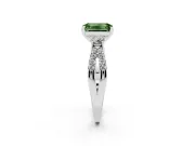 Emerald Cut Three Stone Engagement Ring Setting for a Fancy Green Lab-Grown Diamond | White Gold