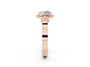 Round Halo Engagement Ring Setting | Pavé Panel Shoulders | Rose Gold