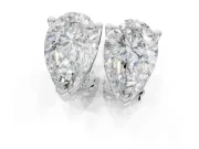 Emerald Cut Lab-Grown Diamond Solitaire Basket Stud Earrings | Open Gallery | Sterling Silver