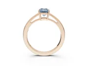 Emerald Cut Cathedral Solitaire Engagement Ring Setting for a Fancy Blue Lab-Grown Diamond | Open Shoulders | Rose Gold