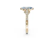 Marquise Pavé Solitaire Engagement Ring Setting for a Fancy Blue Lab-Grown Diamond | Crossover Gallery | Yellow Gold