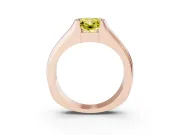 Radiant Cut Half Bezel Solitaire Engagement Ring Setting for a Fancy Yellow Lab-Grown Diamond | Wide Band | Rose Gold
