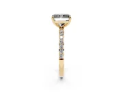 Radiant Cut Pave Solitaire Engagement Ring Setting | Yellow Gold