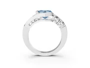 Heart-Shaped Bezel Bypass Engagement Ring Setting for a Fancy Blue Lab-Grown Diamond | White Gold