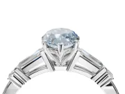 Marquise Tapered Baguette Engagement Ring Setting for a Fancy Blue Lab-Grown Diamond | White Gold