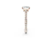 Radiant Cut Hidden Halo Engagement Ring Setting | Rose Gold