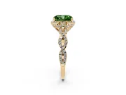 Radiant Cut Halo Engagement Ring Setting for a Fancy Green Lab-Grown Diamond | Yellow Gold - Design NV-24725