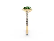 Heart-Shaped Halo Pavé Engagement Ring Setting for a Fancy Green Lab-Grown Diamond | Yellow Gold