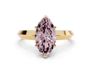 Marquise Knife-Edge Engagement Ring Setting for a Fancy Pink Lab-Grown Diamond | Yellow Gold