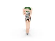 Princess Cut Bezel Bypass Engagement Ring Setting for a Fancy Green Lab-Grown Diamond | Rose Gold