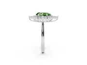 Pear-Shaped Engagement Ring Setting for a Fancy Green Lab-Grown Diamond | Sterling Silver - Design NV-24790