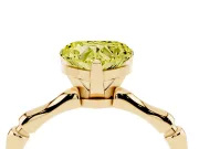 Heart-Shaped Bamboo Engagement Ring Setting for a Fancy Yellow Lab-Grown Diamond | Yellow Gold