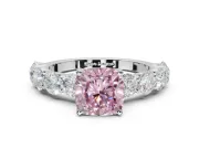 Cushion Cut Engagement Ring Setting for a Fancy Pink Lab-Grown Diamond | Sterling Silver - Design NV-24455