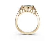 Heart-Shaped Halo Engagement Ring Setting for a Fancy Green Lab-Grown Diamond | Graduated Channel Band | Yellow Gold