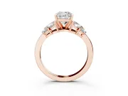 Cushion Cut Leaf Cluster Engagement Ring Setting | Rose Gold