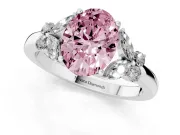 Oval Petal Engagement Ring Setting for a Fancy Pink Lab-Grown Diamond | White Gold