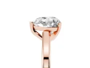 Heart-Shaped Solitaire Engagement Ring Setting | Stepped Flat Band | Rose Gold