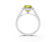 Fancy Yellow Princess Cut Diamond Halo Pavé Engagement Ring Set in Silver with Prong Setting