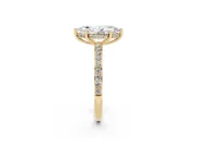 Marquise Cut Diamond Pavé Band Ring Set in Yellow gold with Prong-Set Center Stone