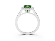 Princess Cut Raised Halo Engagement Ring Setting for a Fancy Green Lab-Grown Diamond | White Gold