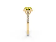 Cushion Cut Floral Pavé Engagement Ring Setting for a Fancy Yellow Lab-Grown Diamond | Yellow Gold