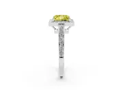 Princess Cut Framed Halo Engagement Ring Setting for a Fancy Yellow Lab-Grown Diamond | Graduated Pavé | Sterling Silver