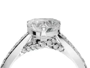 Heart-Shaped Pavé Solitaire Engagement Ring Setting | Crossover Gallery | Sterling Silver