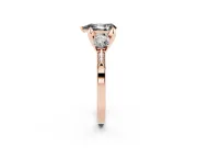 Pear-Shaped Hidden Halo Three Stone Engagement Ring Setting for a Black Center | Rose Gold